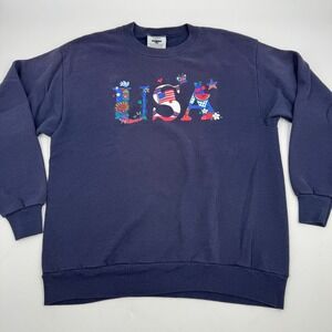 Vintage‎ Gopher Sport Sweatshirt XL Patriotic USA American Flag Graphic Crewneck